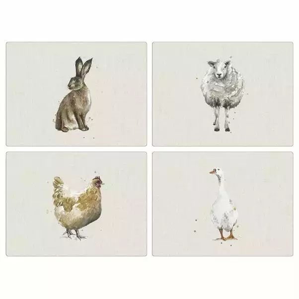 Dunelm Set Of 4 Homestead Cork Back Placemats 3 Dunelm Set Of 4 Homestead Cork Back Placemats