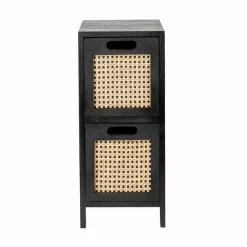 Dunelm French Cane Black 2 Drawer Unit 9 Dunelm French Cane Black 2 Drawer Unit -Dune Room Furniture Shop 30747344 alt02
