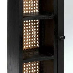 Dunelm French Cane Black Mirror Cabinet -Dune Room Furniture Shop 30747349 alt03