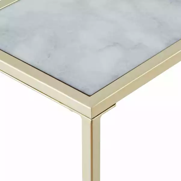 Dunelm Sullivan Gold Marble Effect Wide Slim Console 6 Dunelm Sullivan Gold Marble Effect Wide Slim Console - Image 4