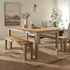 Dunelm Clifford Large Dining Bench Set