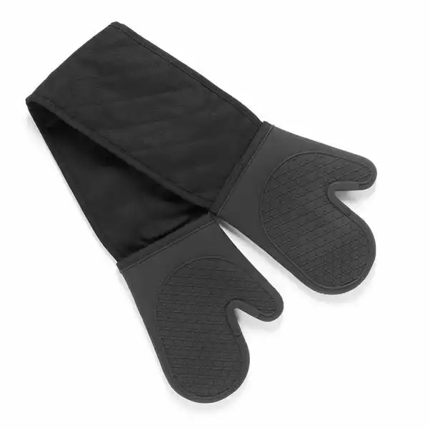 Dunelm Black Silicone Double Oven Gloves 3 Dunelm Black Silicone Double Oven Gloves