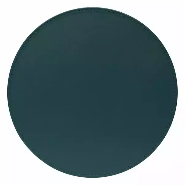 Dunelm Set Of 4 Peacock & Navy Faux Leather Reversible Round Placemats 3 Dunelm Set Of 4 Peacock & Navy Faux Leather Reversible Round Placemats