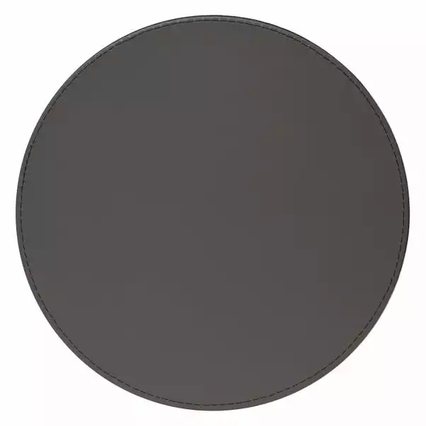 Dunelm Set Of 4 Black & Grey Faux Leather Reversible Round Placemats 4 Dunelm Set Of 4 Black & Grey Faux Leather Reversible Round Placemats - Image 2