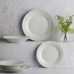Dunelm White Rim 12 Piece Dinner Set
