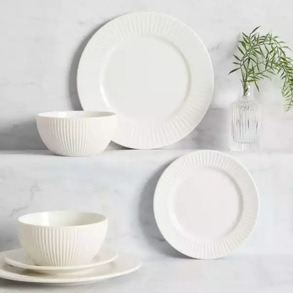 Dunelm Linear Embossed 12 Piece Dinner Set 3 Dunelm Linear Embossed 12 Piece Dinner Set