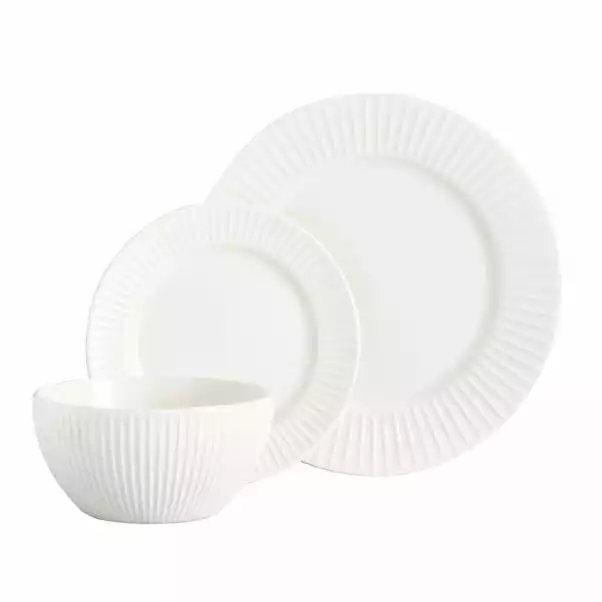 Dunelm Linear Embossed 12 Piece Dinner Set 4 Dunelm Linear Embossed 12 Piece Dinner Set - Image 2