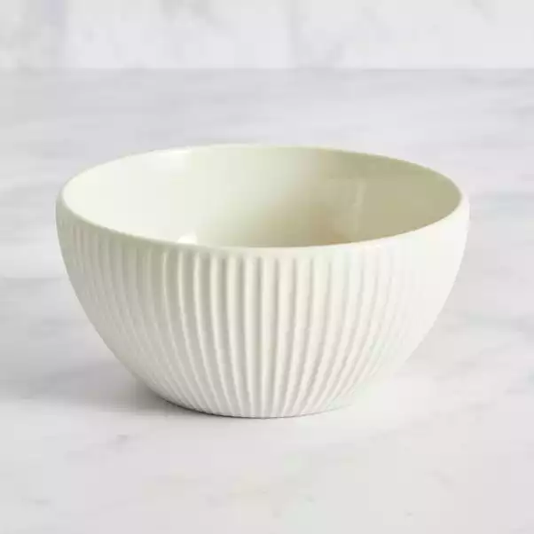 Dunelm Linear Embossed Porcelain Cereal Bowl 3 Dunelm Linear Embossed Porcelain Cereal Bowl