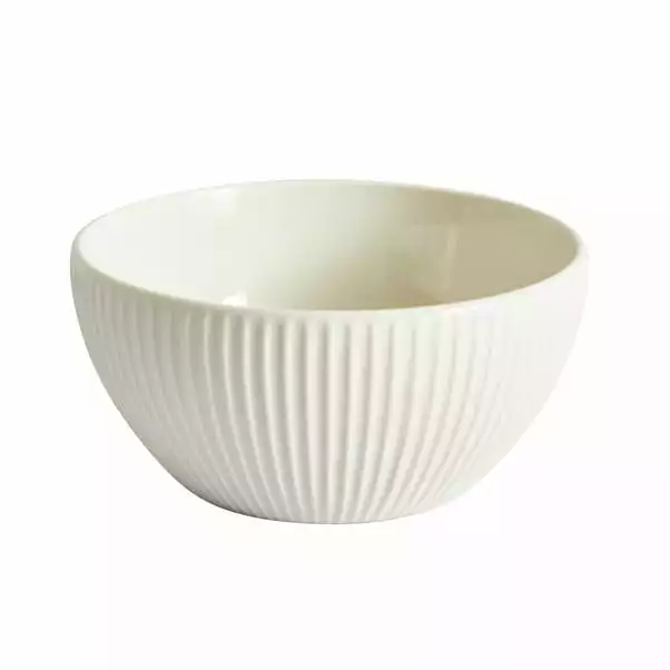 Dunelm Linear Embossed Porcelain Cereal Bowl 4 Dunelm Linear Embossed Porcelain Cereal Bowl - Image 2