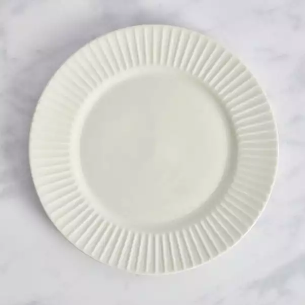 Dunelm Linear Embossed Porcelain Dinner Plate 3 Dunelm Linear Embossed Porcelain Dinner Plate