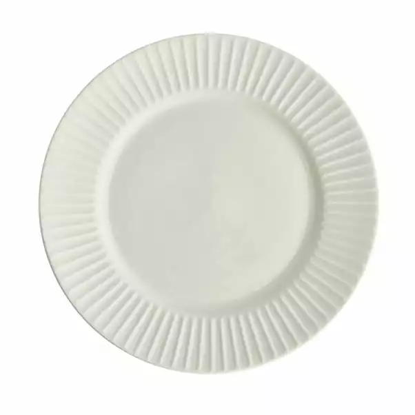 Dunelm Linear Embossed Porcelain Dinner Plate 4 Dunelm Linear Embossed Porcelain Dinner Plate - Image 2