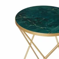 Dunelm Zoey Green Marble Effect Side Table -Dune Room Furniture Shop 30762776 alt03