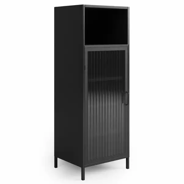 Dunelm Stannis Reeded Glass Single Door Cabinet 4 Dunelm Stannis Reeded Glass Single Door Cabinet - Image 2