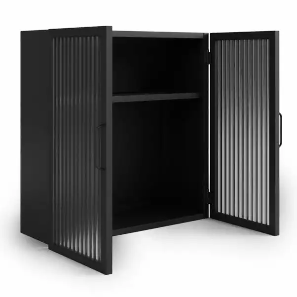 Dunelm Stannis Reeded Glass Double Door Wall Cabinet 7 Dunelm Stannis Reeded Glass Double Door Wall Cabinet - Image 5