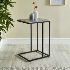 Dunelm Charlie Concrete Effect C-Shaped Side Table -Dune Room Furniture Shop 30765713 alt02