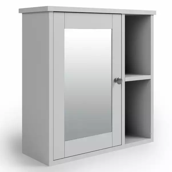 Dunelm Lynton Grey Compact Bathroom Wall Cabinet 4 Dunelm Lynton Grey Compact Bathroom Wall Cabinet - Image 2