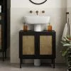 Dunelm Winslow Undersink Unit Black Rattan -Dune Room Furniture Shop 30766794