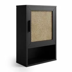 Dunelm Winslow Wall Cabinet Black Rattan -Dune Room Furniture Shop 30766796 alt01