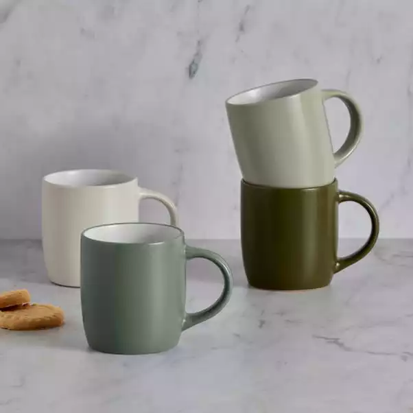 Dunelm Set Of 4 Green Mugs 3 Dunelm Set Of 4 Green Mugs