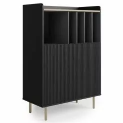 Dunelm Georgi Vinyl Cabinet Black -Dune Room Furniture Shop 30769724 alt01