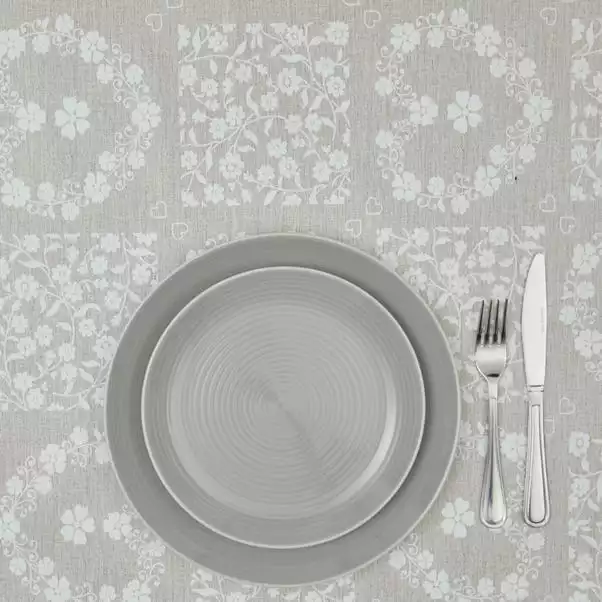 Dunelm By The Metre Floral Hearts Natural PVC 4 Dunelm By The Metre Floral Hearts Natural PVC - Image 2