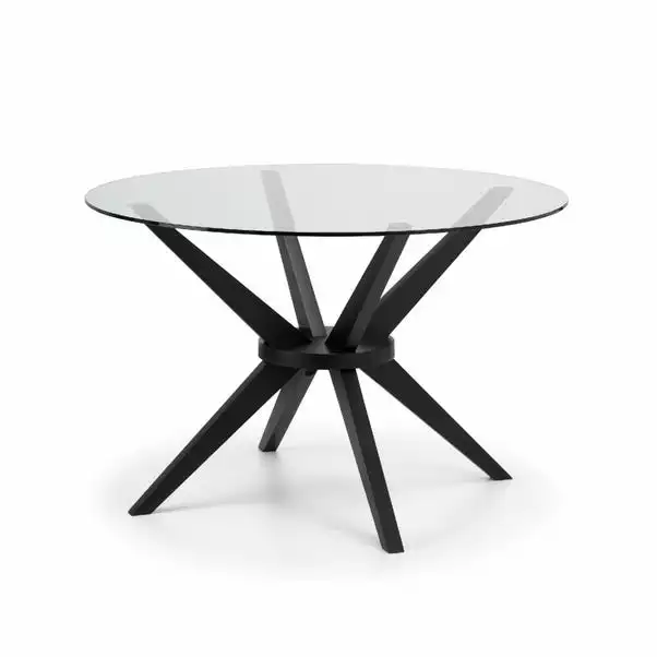 Julian Bowen Hayden Round Glass Dining Table 4 Julian Bowen Hayden Round Glass Dining Table - Image 2