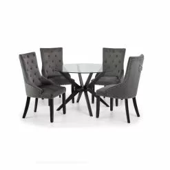 Julian Bowen Hayden Round Glass Dining Table 13 Julian Bowen Hayden Round Glass Dining Table -Dune Room Furniture Shop 30794260 alt05
