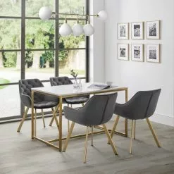 Julian Bowen Scala Rectangular Dining Table Gold
