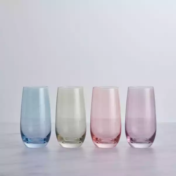 Dunelm Set Of 4 Pastel Highball Tumblers 6 Dunelm Set Of 4 Pastel Highball Tumblers - Image 4