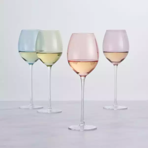 Dunelm Set Of 4 Pastel Wine Glasses 4 Dunelm Set Of 4 Pastel Wine Glasses - Image 2