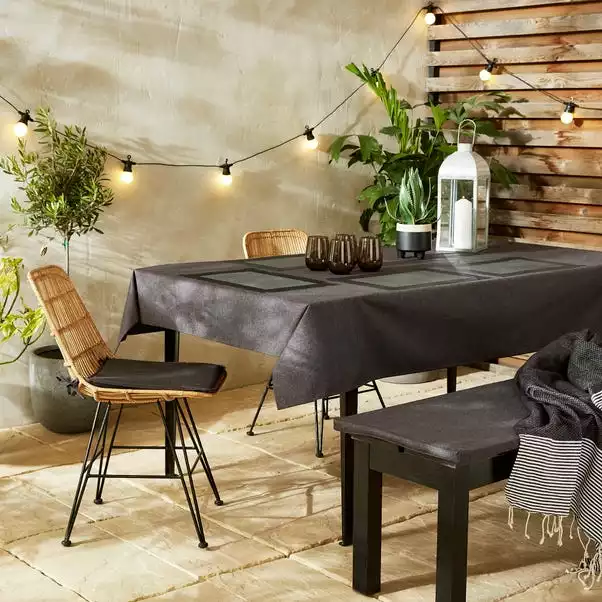 Dunelm Black Textured Water Resistant Table Cloth 140cm X 178cm 4 Dunelm Black Textured Water Resistant Table Cloth 140cm X 178cm - Image 2