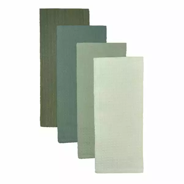 Dunelm Isabelle Waffle Pack Of 4 Tea Towels Greens 3 Dunelm Isabelle Waffle Pack Of 4 Tea Towels Greens