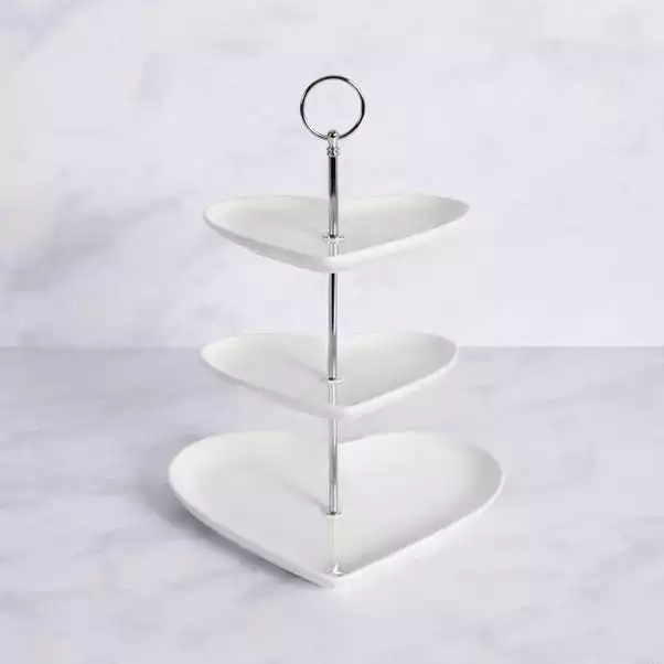 Dunelm 3 Tier Heart Cake Stand 3 Dunelm 3 Tier Heart Cake Stand