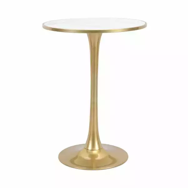Dunelm Silas White Faux Marble Bar Table Gold 6 Dunelm Silas White Faux Marble Bar Table Gold - Image 4