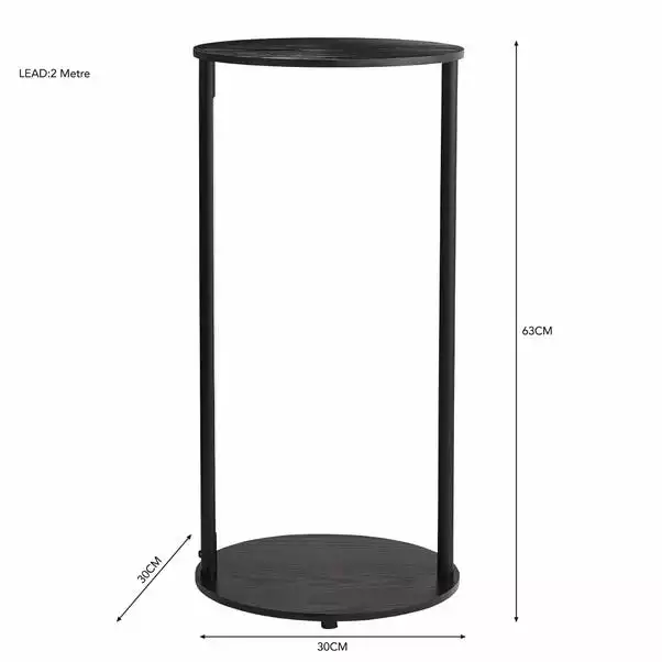 Dunelm Cole Side Table With LED Light Black 7 Dunelm Cole Side Table With LED Light Black - Image 6