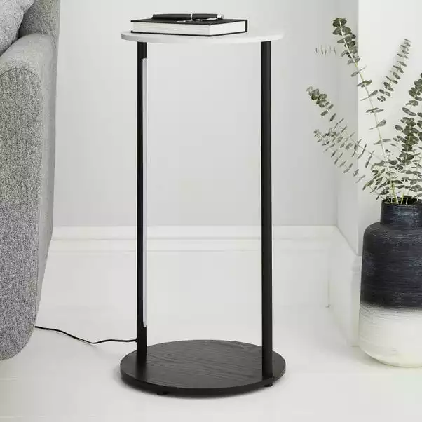 Dunelm Aiko Side Table With 1 LED Light Black And Faux Marble 4 Dunelm Aiko Side Table With 1 LED Light Black And Faux Marble - Image 2