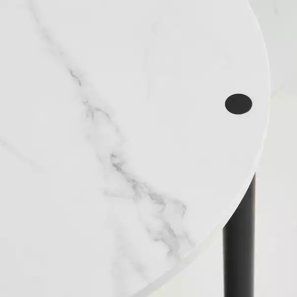 Dunelm Aiko Side Table With 1 LED Light Black And Faux Marble 5 Dunelm Aiko Side Table With 1 LED Light Black And Faux Marble - Image 3