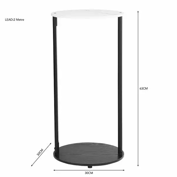Dunelm Aiko Side Table With 1 LED Light Black And Faux Marble 8 Dunelm Aiko Side Table With 1 LED Light Black And Faux Marble - Image 6