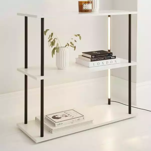 Dunelm Aiko Console Table With 2 LED Lights Black And Faux Marble 3 Dunelm Aiko Console Table With 2 LED Lights Black And Faux Marble