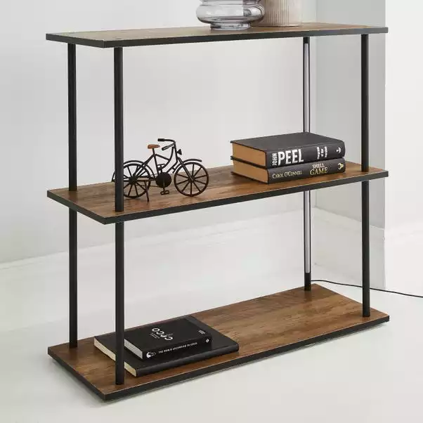 Dunelm Fulton Console Table With LED Lights Rustic Pine 4 Dunelm Fulton Console Table With LED Lights Rustic Pine - Image 2