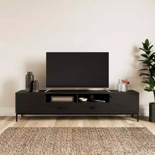 Dunelm Fulton Black Extra Wide TV Unit 3 Dunelm Fulton Black Extra Wide TV Unit