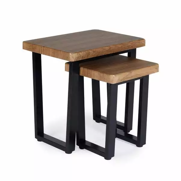 Dunelm Freddie Rustic Wood Effect Nest Of Tables 4 Dunelm Freddie Rustic Wood Effect Nest Of Tables - Image 2