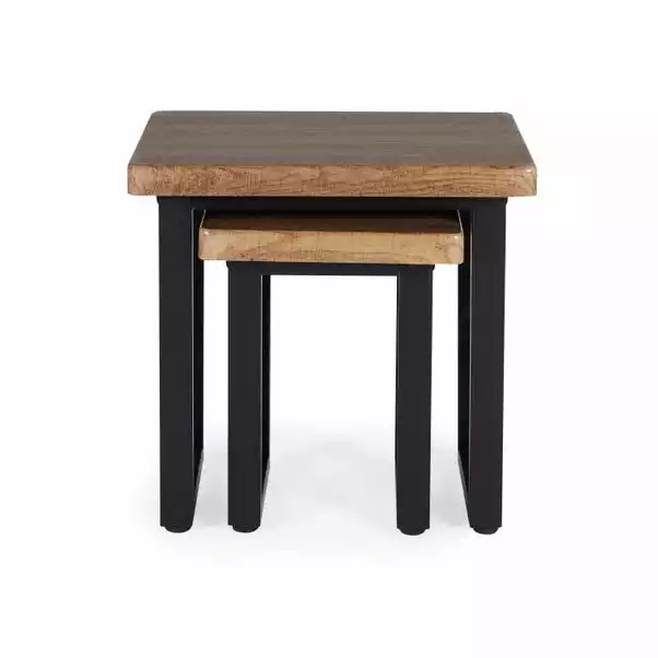 Dunelm Freddie Rustic Wood Effect Nest Of Tables 6 Dunelm Freddie Rustic Wood Effect Nest Of Tables - Image 4