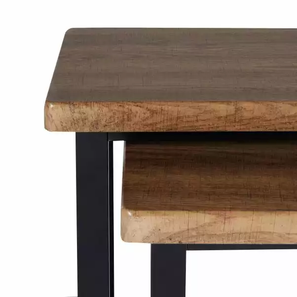 Dunelm Freddie Rustic Wood Effect Nest Of Tables 7 Dunelm Freddie Rustic Wood Effect Nest Of Tables - Image 5