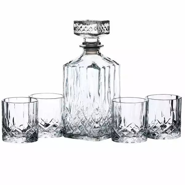 BarCraft Barcraft Cut Glass Effect Decanter Set 900ml 6 BarCraft Barcraft Cut Glass Effect Decanter Set 900ml - Image 4