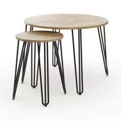 Dunelm Bella Coffee Nest Set Oak Effect 12 Dunelm Bella Coffee Nest Set Oak Effect -Dune Room Furniture Shop 30817122 alt04