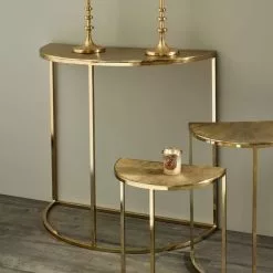 Pacific Lifestyle Pacific Ginko Console Table, Gold Aluminium