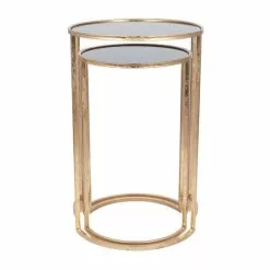 Pacific Lifestyle Pacific Veneziano Set Of 2 Nest Of Tables, Iron & Glass -Dune Room Furniture Shop 30821749 alt03