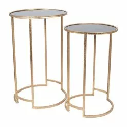 Pacific Lifestyle Pacific Veneziano Set Of 2 Nest Of Tables, Iron & Glass -Dune Room Furniture Shop 30821749 alt04