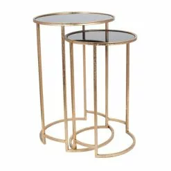 Pacific Lifestyle Pacific Veneziano Set Of 2 Nest Of Tables, Iron & Glass -Dune Room Furniture Shop 30821749 alt05